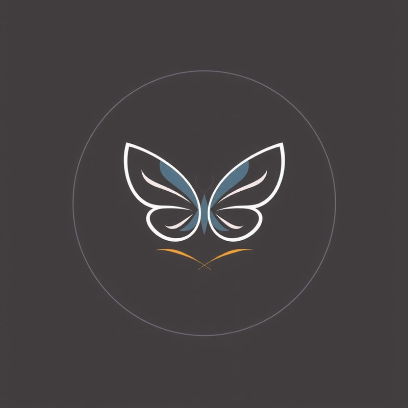 Yoga logo with a simple one stroke butterfly