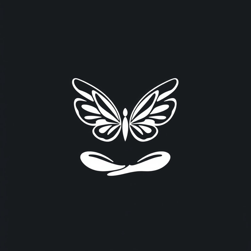 Professional logo design. Yoga logo with a simple one stroke butterfly