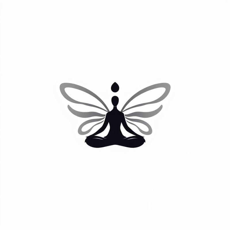 Professional logo design. Yoga logo with a simple one stroke butterfly