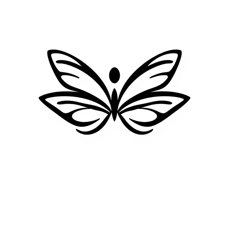 Professional logo design. Yoga logo with a simple one stroke butterfly