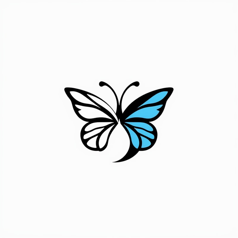 Professional logo design. Simple graphic yin yang Butterfly logo