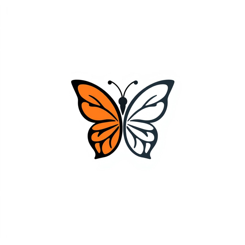 Professional logo design. Simple graphic yin yang Butterfly logo