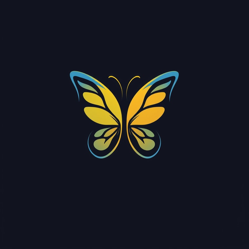 Professional logo design. Simple graphic yin yang Butterfly logo